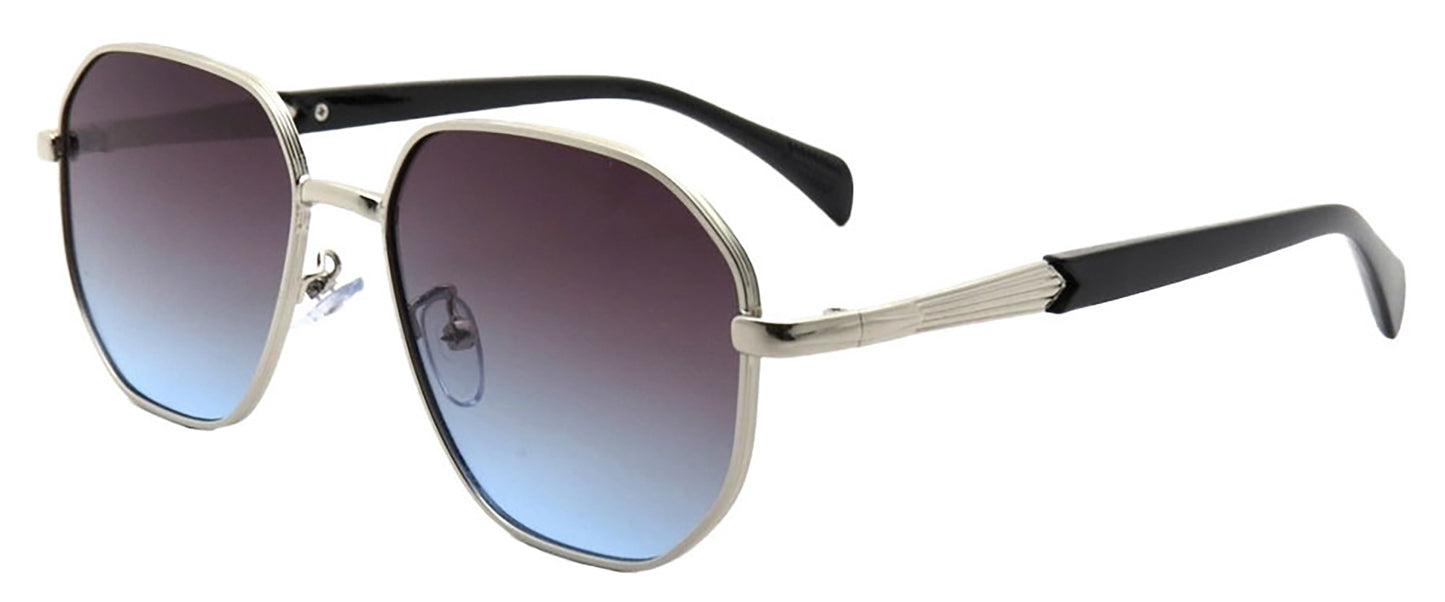 7031 - Round Geometric Metal Sunglasses