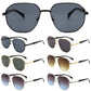 7031 - Round Geometric Metal Sunglasses