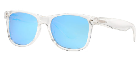 7112 ST RVC - Spring Hinge Plastic Sunglasses with Color Mirror Lens