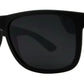 7619 Black Matte SD - Classic Sport Matt Black Plastic Sunglasses with Super Dark Lens