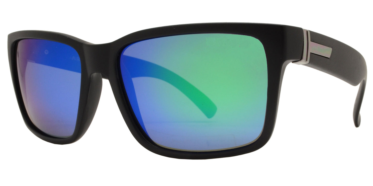 7702 - Square Sport Color Mirror Lens Plastic Sunglasses