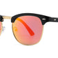 7768 RVC - Classic Horn Rimmed Half Color Frame Metal Bridge Plastic Sunglasses