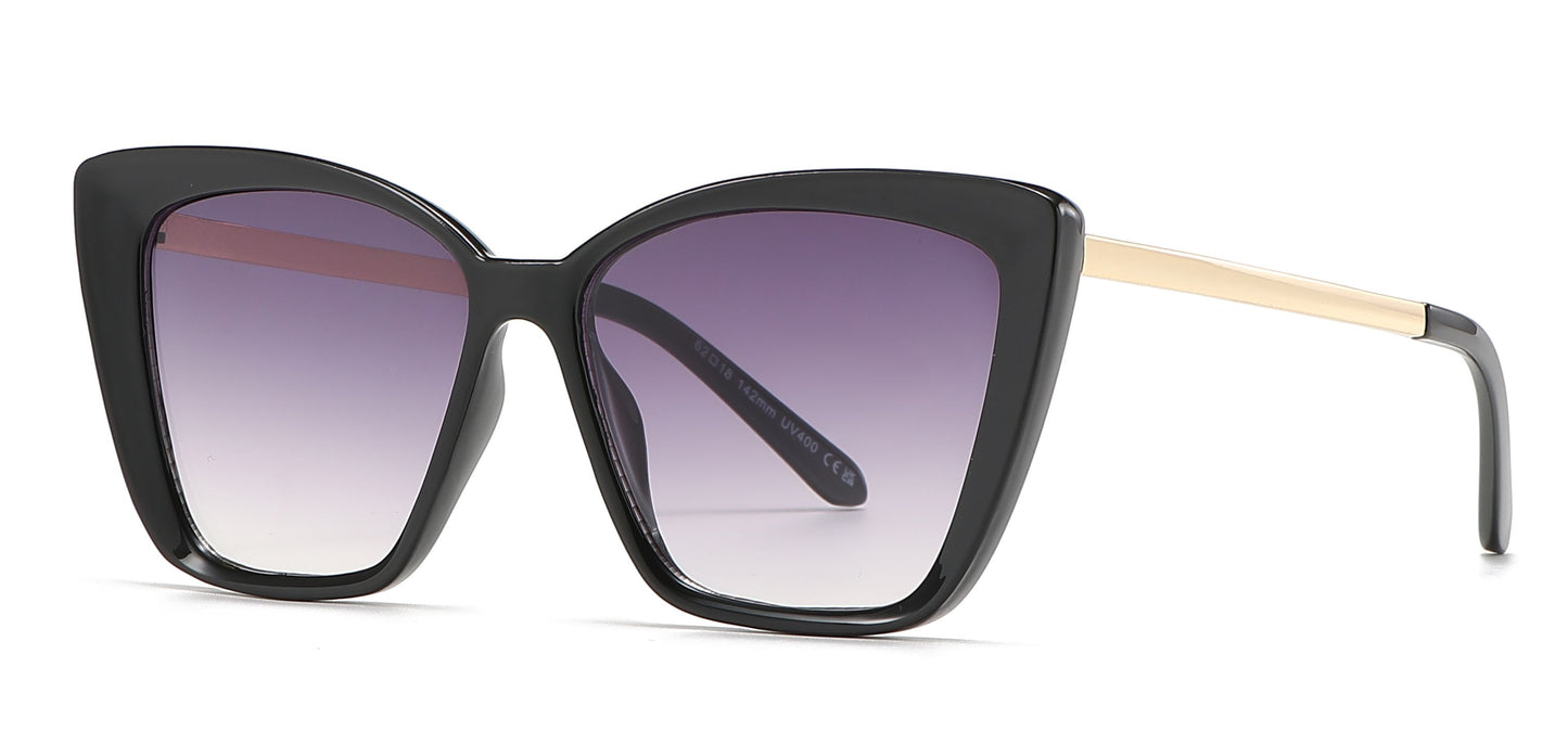 8010 - Plastic Square Box Cat Eye Sunglasses