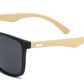 8024 Bamboo - Square Frame Bamboo Sunglasses