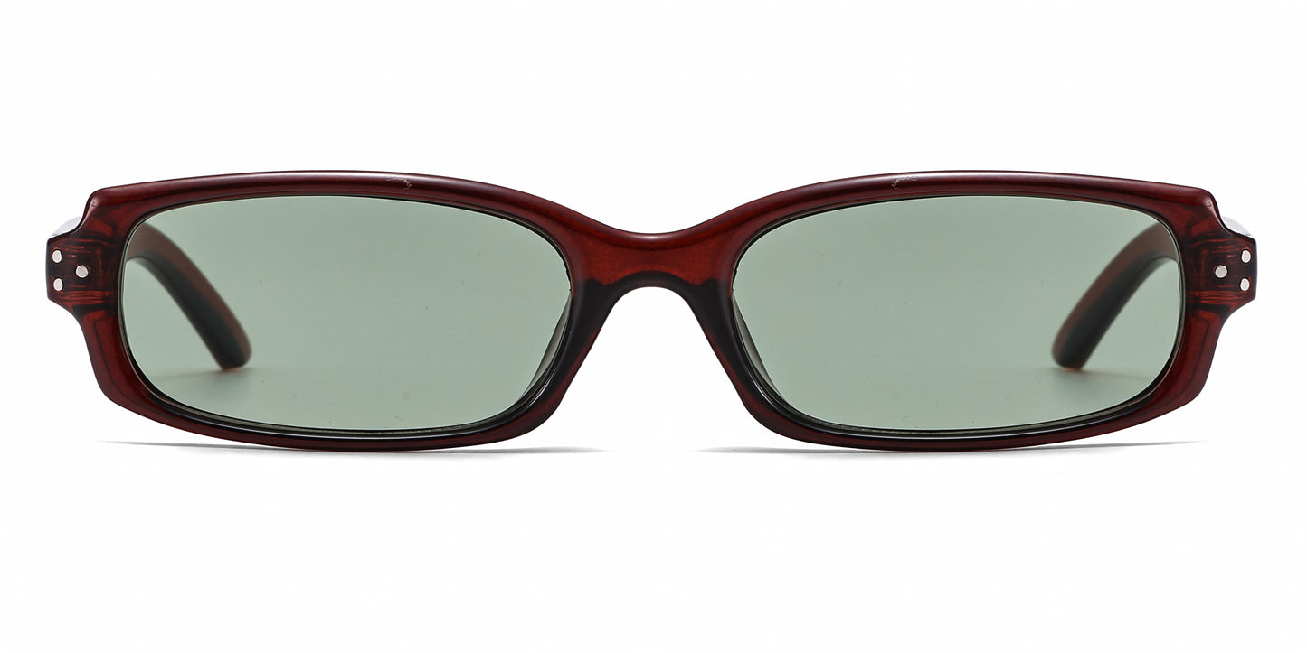 8035 - Classic Small Rectangular Women Plastic Sunglasses