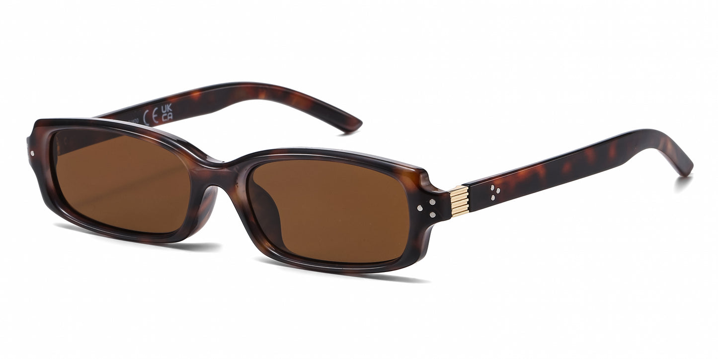 8035 - Classic Small Rectangular Women Plastic Sunglasses