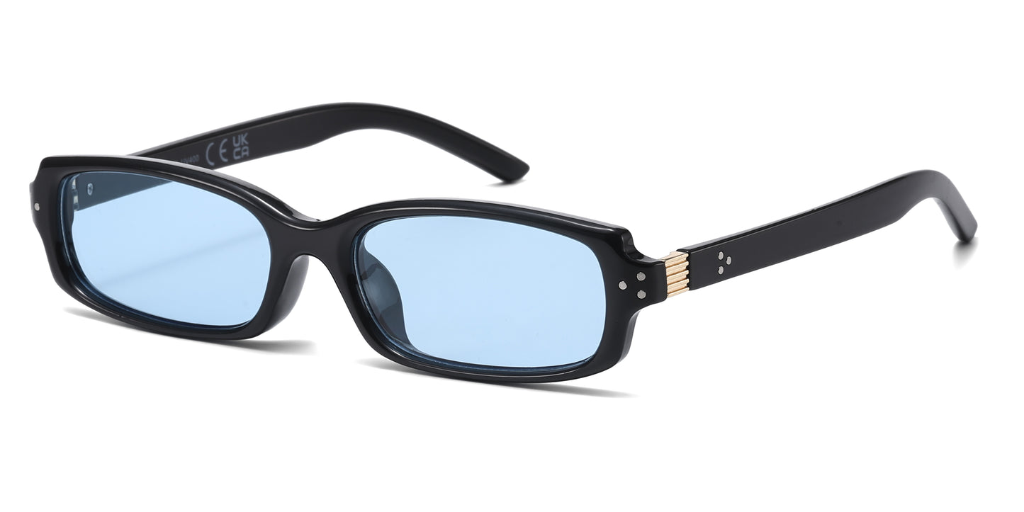 8035 - Classic Small Rectangular Women Plastic Sunglasses