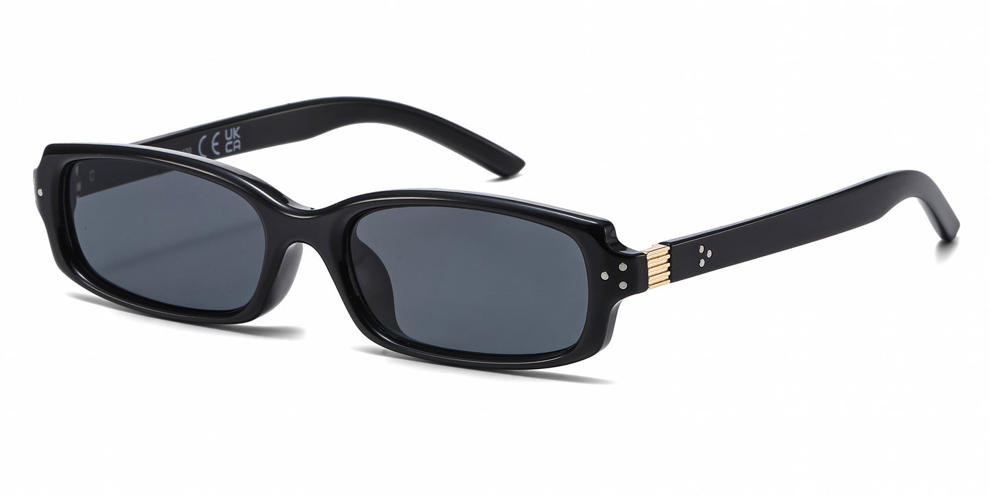 8035 - Classic Small Rectangular Women Plastic Sunglasses