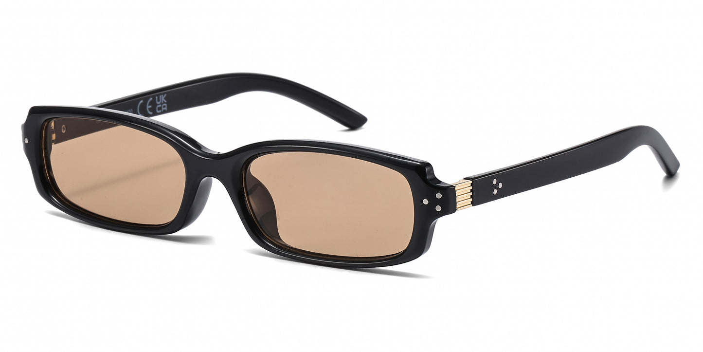 8035 - Classic Small Rectangular Women Plastic Sunglasses