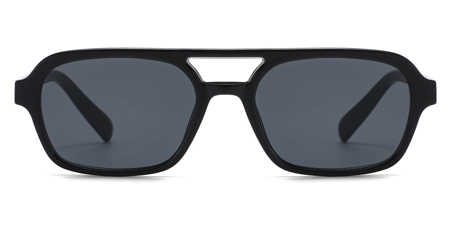 8036 - Square Aviator Plastic Sunglasses
