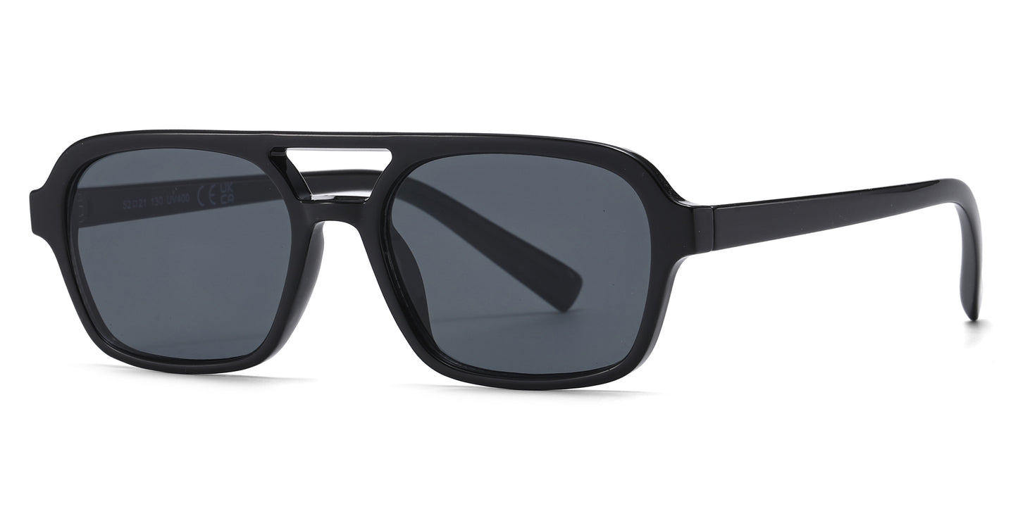 8036 - Square Aviator Plastic Sunglasses