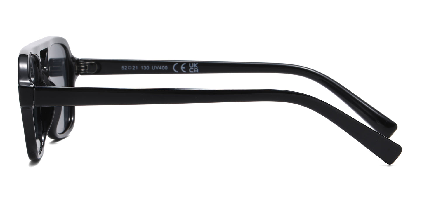 8036 - Square Aviator Plastic Sunglasses