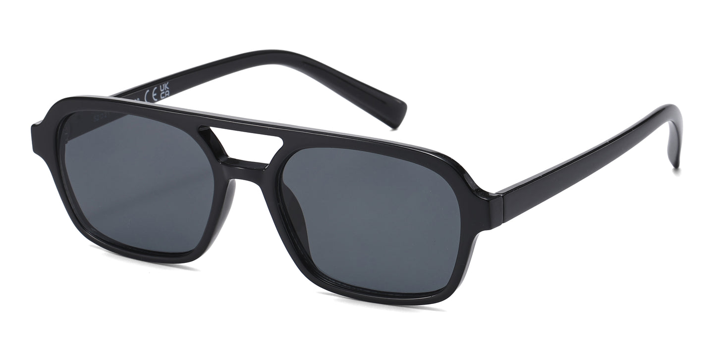 8036 - Square Aviator Plastic Sunglasses
