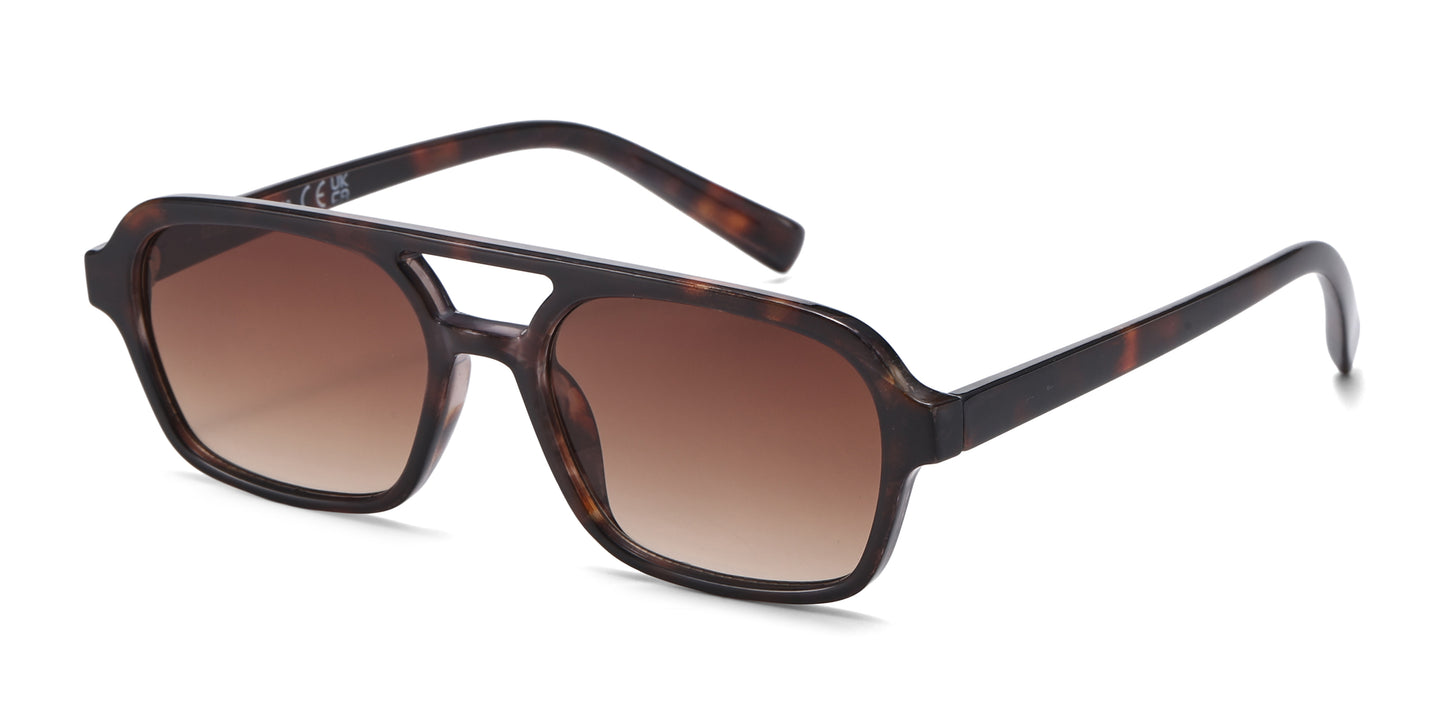 8036 - Square Aviator Plastic Sunglasses
