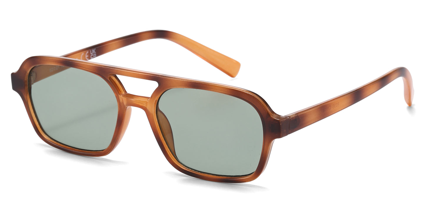 8036 - Square Aviator Plastic Sunglasses