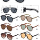 8037 - Aviator with Brow Bar Flat Lens Plastic Sunglasses