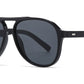 8037 - Aviator with Brow Bar Flat Lens Plastic Sunglasses
