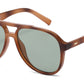 8037 - Aviator with Brow Bar Flat Lens Plastic Sunglasses
