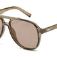 8037 - Aviator with Brow Bar Flat Lens Plastic Sunglasses