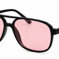 8133 Colors - Square Aviator Color Lens Plastic Sunglasses