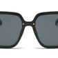 8135 - Plastic Square Sunglasses with Flat Lens