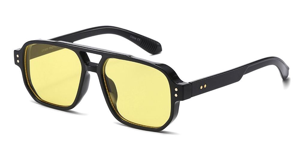 8146 - Square Aviator Plastic Sunglasses