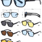 8146 - Square Aviator Plastic Sunglasses