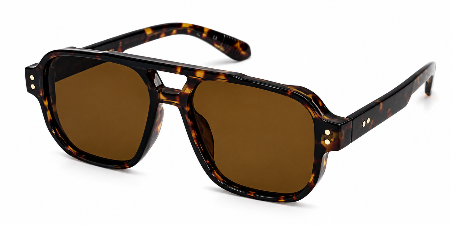 8146 - Square Aviator Plastic Sunglasses