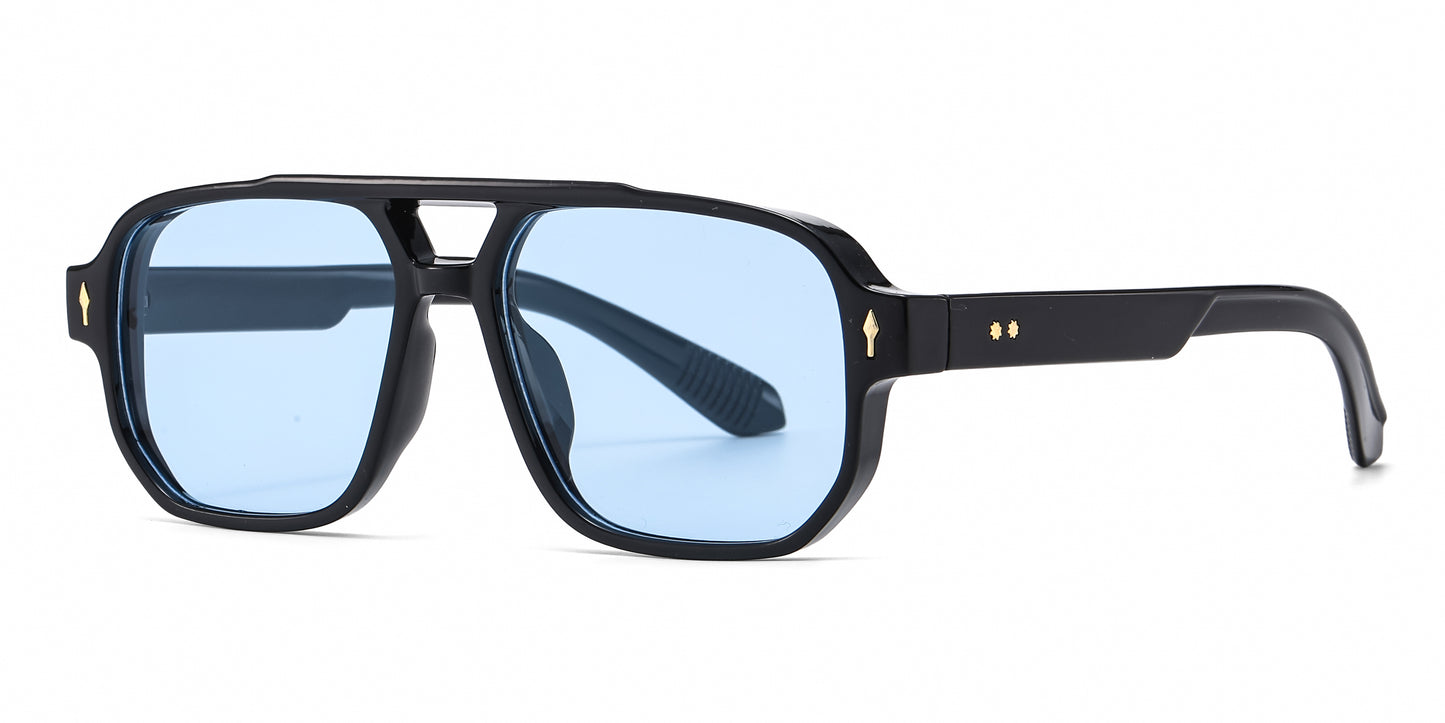 8146 - Square Aviator Plastic Sunglasses