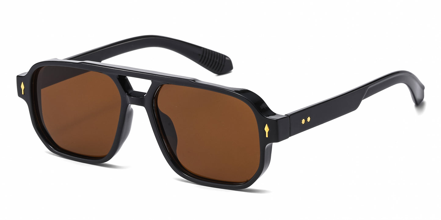 8146 - Square Aviator Plastic Sunglasses