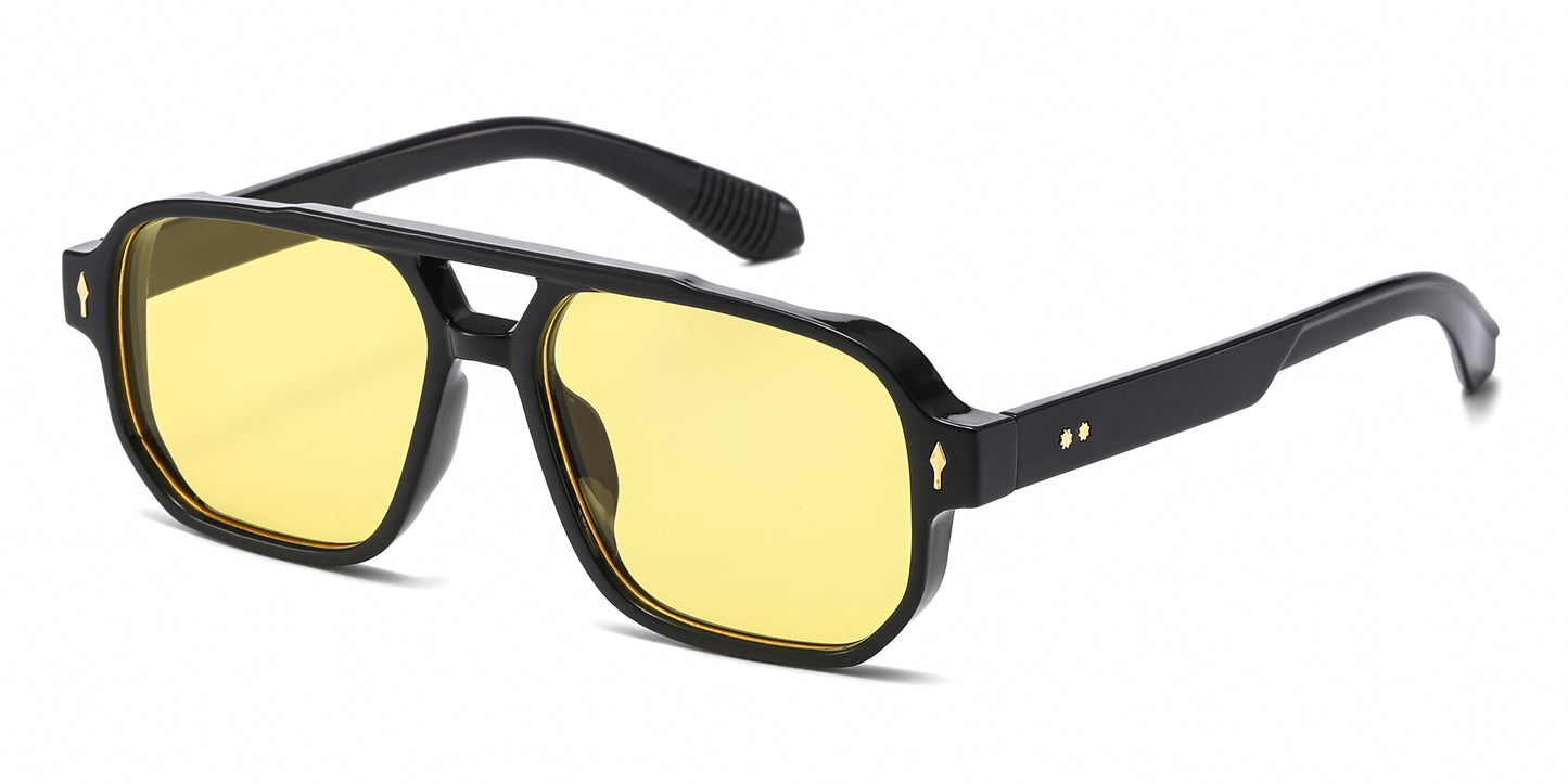 8146 - Square Aviator Plastic Sunglasses