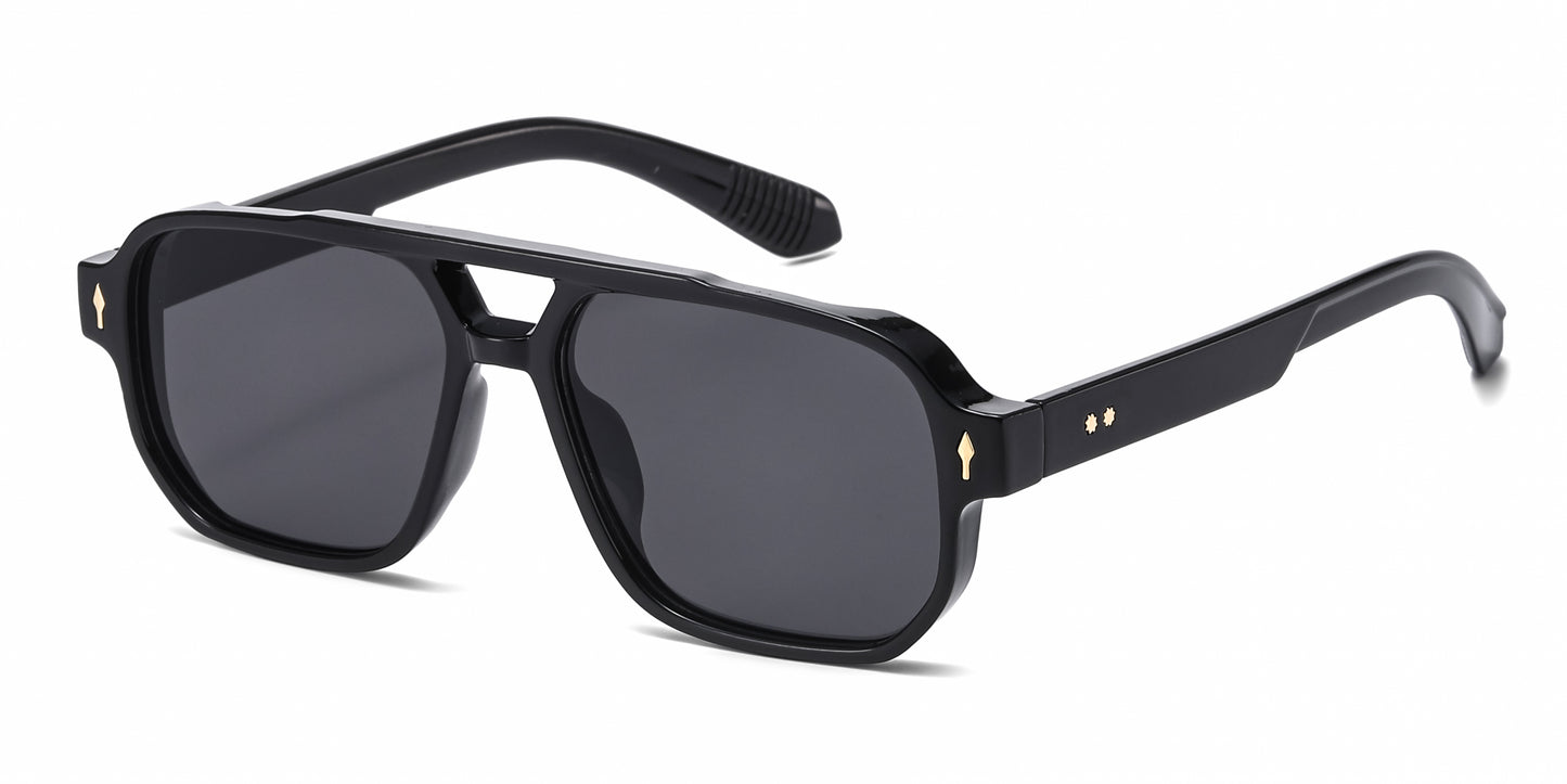 8146 - Square Aviator Plastic Sunglasses