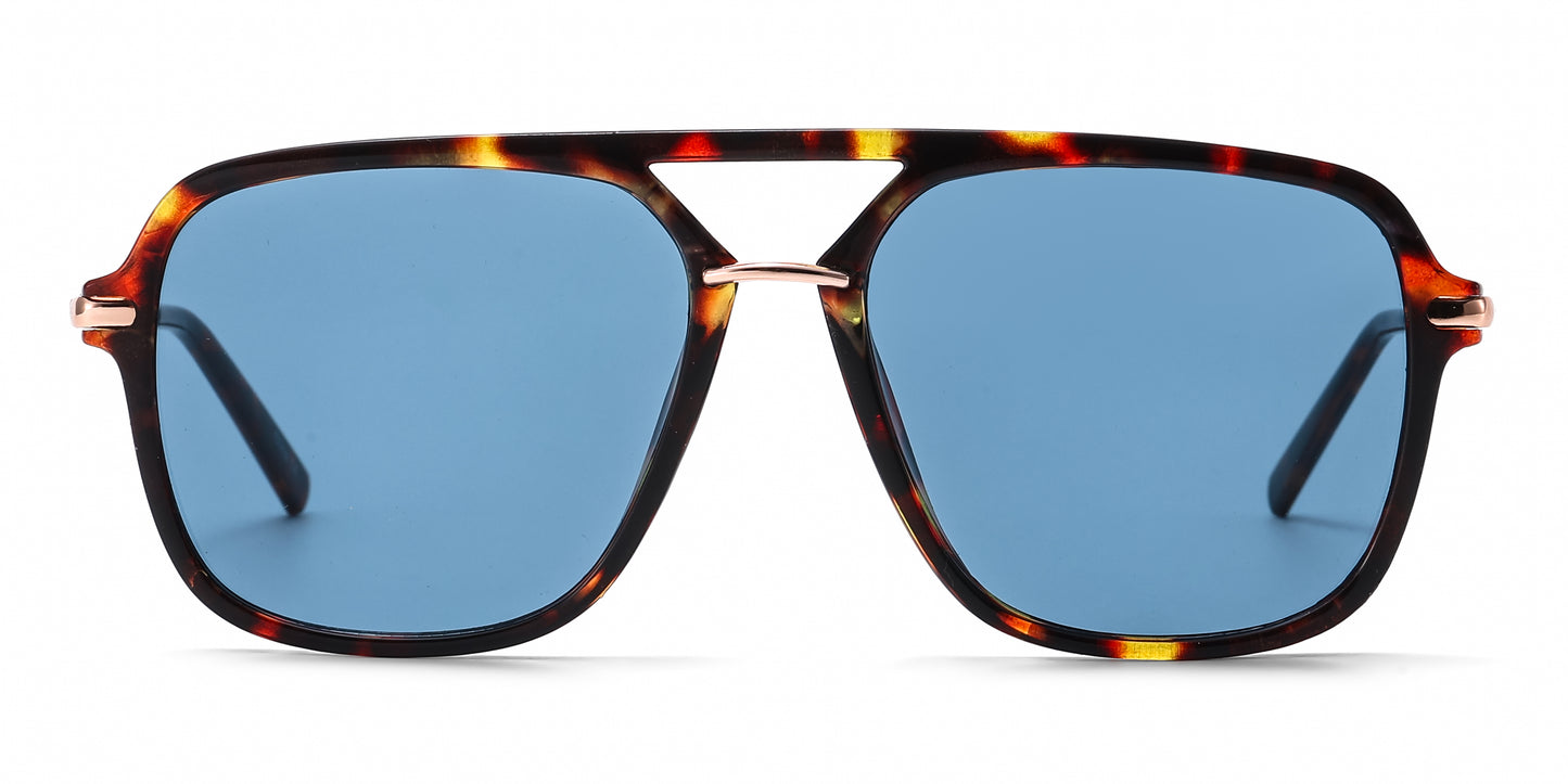 8149 - Modern Square Aviator Plastic Sunglasses