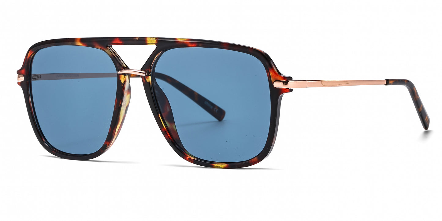 8149 - Modern Square Aviator Plastic Sunglasses