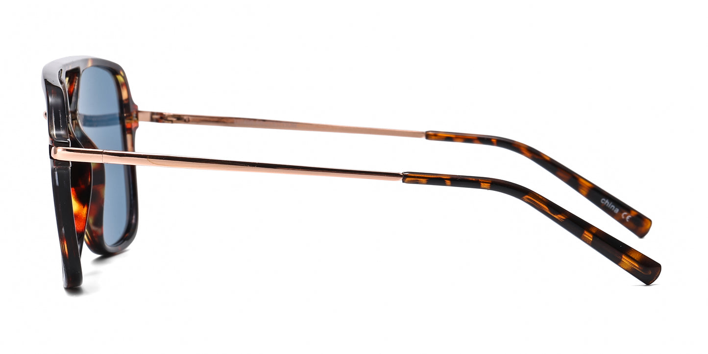 8149 - Modern Square Aviator Plastic Sunglasses