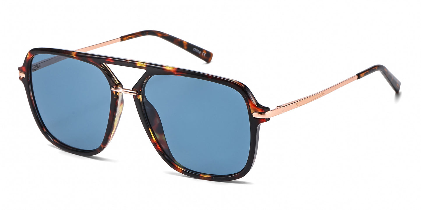 8149 - Modern Square Aviator Plastic Sunglasses