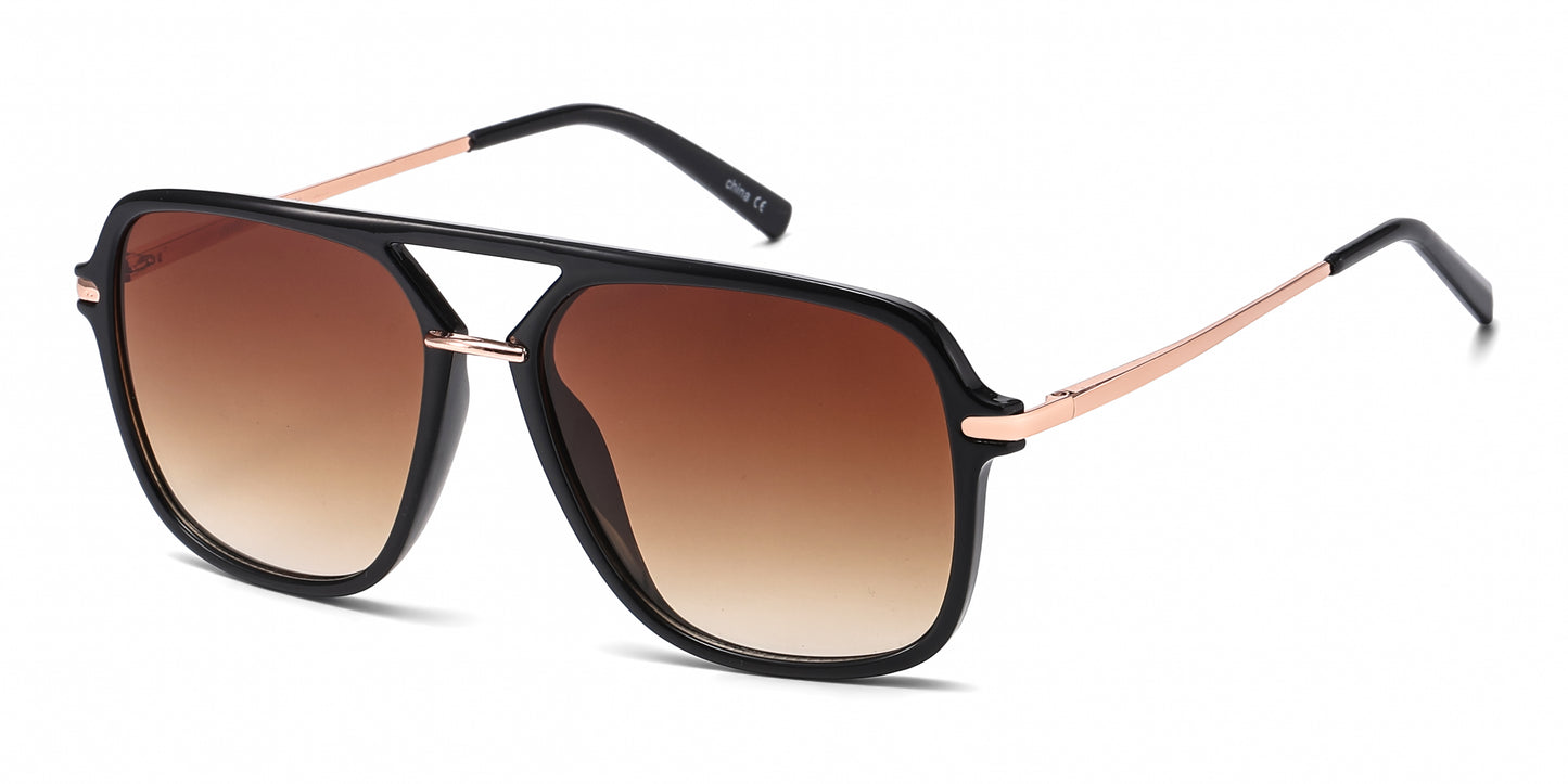 8149 - Modern Square Aviator Plastic Sunglasses