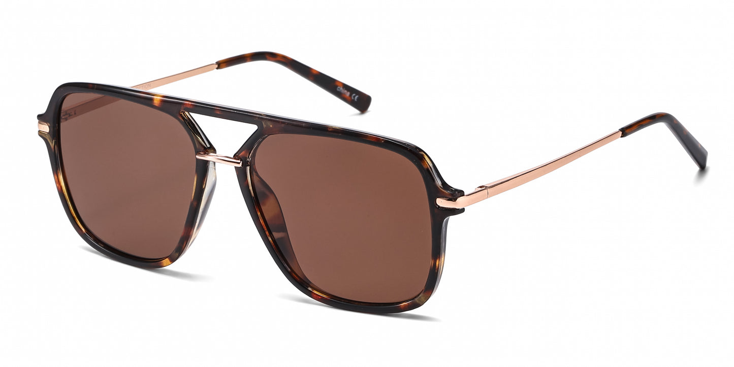 8149 - Modern Square Aviator Plastic Sunglasses