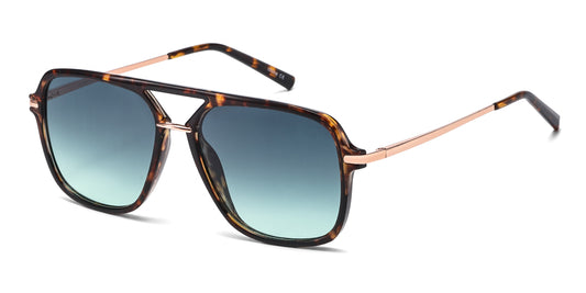 8149 - Modern Square Aviator Plastic Sunglasses