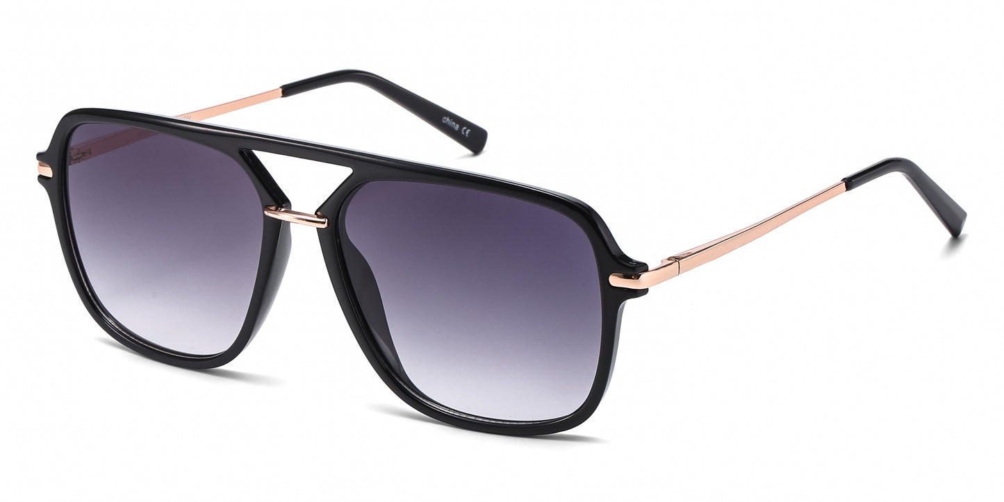 8149 - Modern Square Aviator Plastic Sunglasses