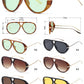 8150 - Oversized Thick Aviator Plastic Sunglasses