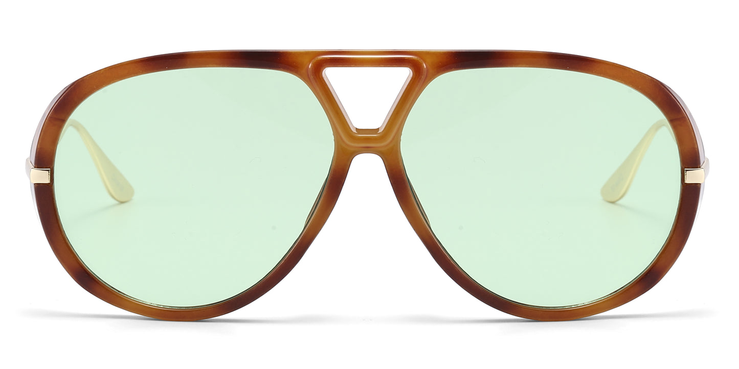 8150 - Oversized Thick Aviator Plastic Sunglasses
