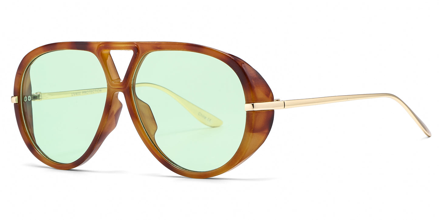 8150 - Oversized Thick Aviator Plastic Sunglasses