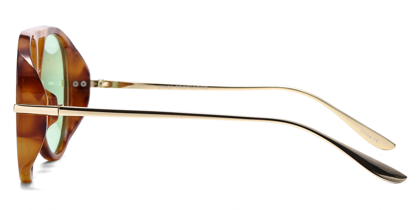 8150 - Oversized Thick Aviator Plastic Sunglasses
