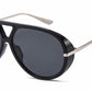8150 - Oversized Thick Aviator Plastic Sunglasses