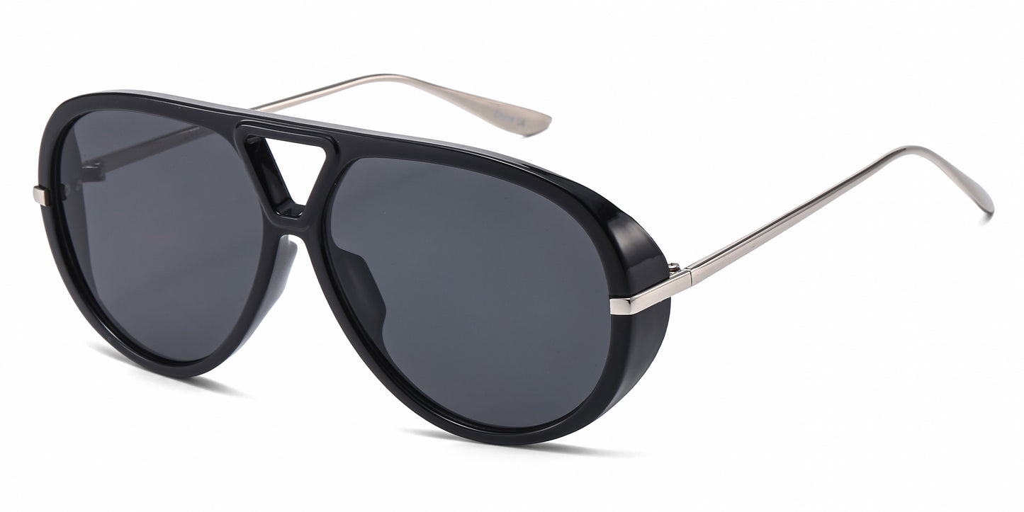 8150 - Oversized Thick Aviator Plastic Sunglasses