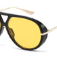 8150 - Oversized Thick Aviator Plastic Sunglasses
