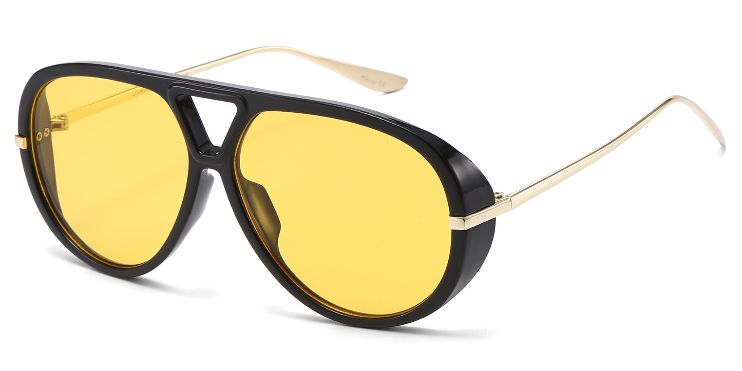 8150 - Oversized Thick Aviator Plastic Sunglasses