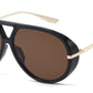 8150 - Oversized Thick Aviator Plastic Sunglasses
