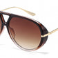 8150 - Oversized Thick Aviator Plastic Sunglasses